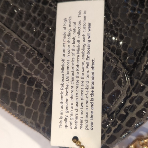 Rebecca Minkoff MAC Crocodile Embossed Black Leather Messenger Crossbody - Picture 13 of 16